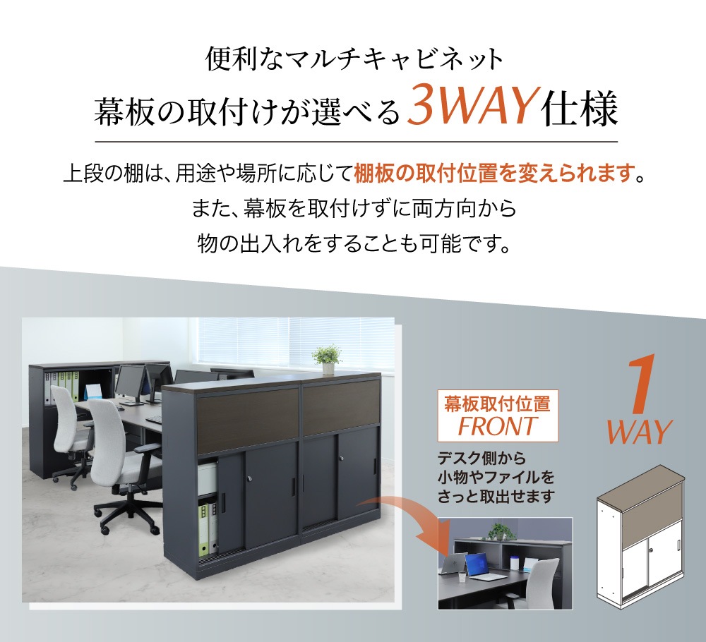 キャビネット 天板幕板付き 引戸 鍵付き スチールキャビネット A4 WPC