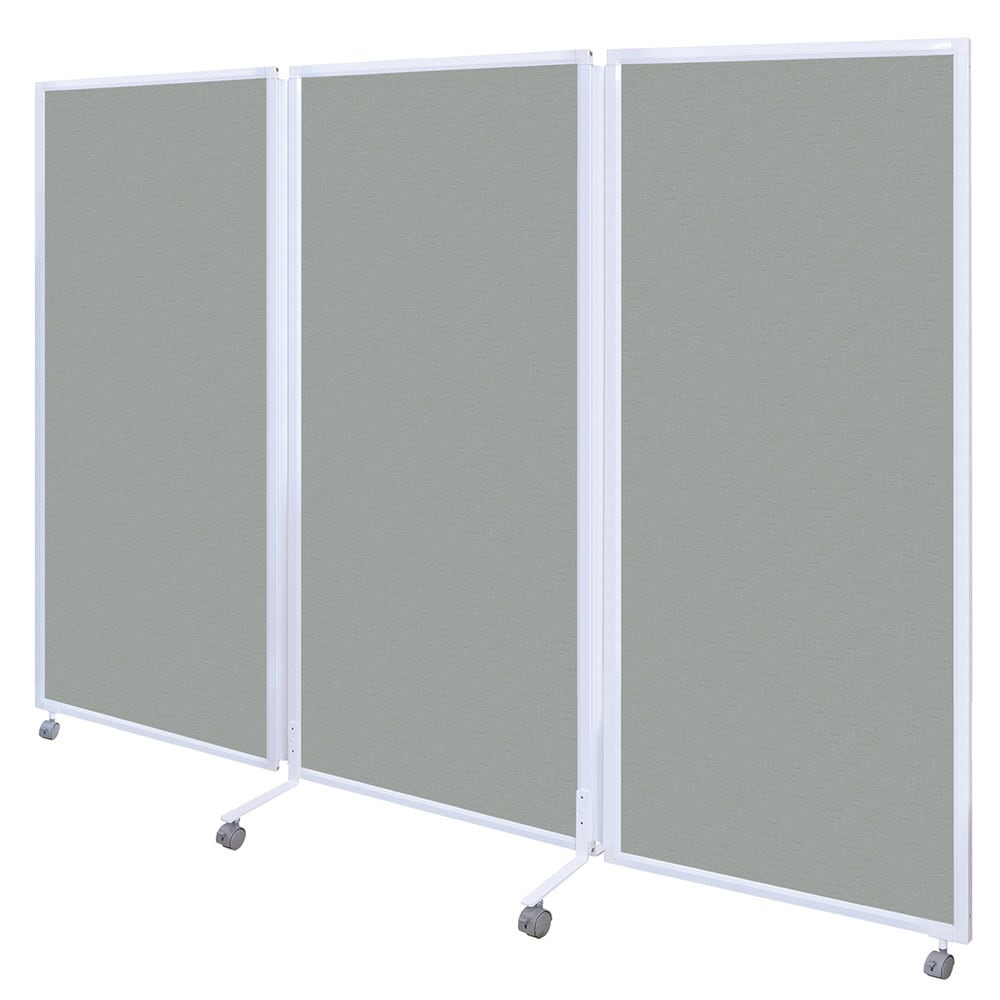 3連スクリーン 幅1885×奥行476×高さ1803mm キャスター脚 折りたたみ