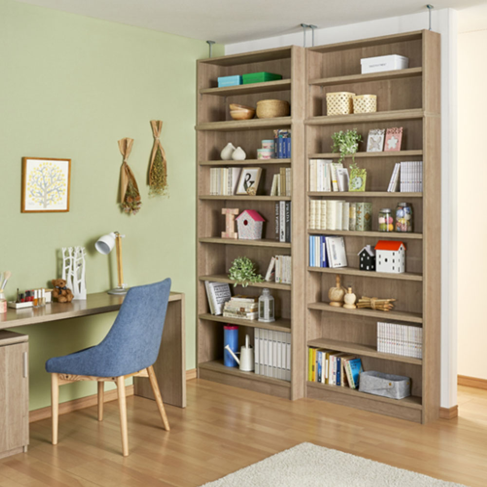 オーダー本棚 幅30-44×奥行40×高さ149.9cm 標準 書庫 書棚 1530-44MD