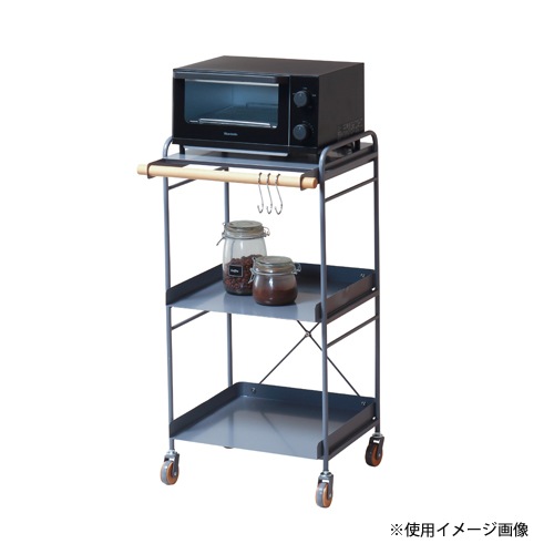キッチンワゴン 幅455×奥行460×高さ850mm グレー ホワイト キャスター
