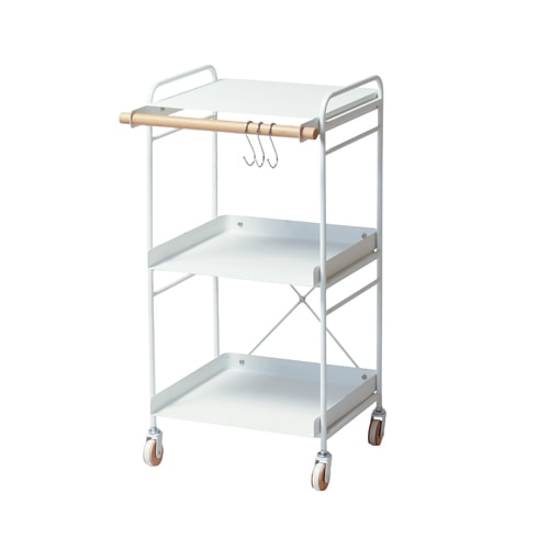 キッチンワゴン 幅455×奥行460×高さ850mm グレー ホワイト キャスター