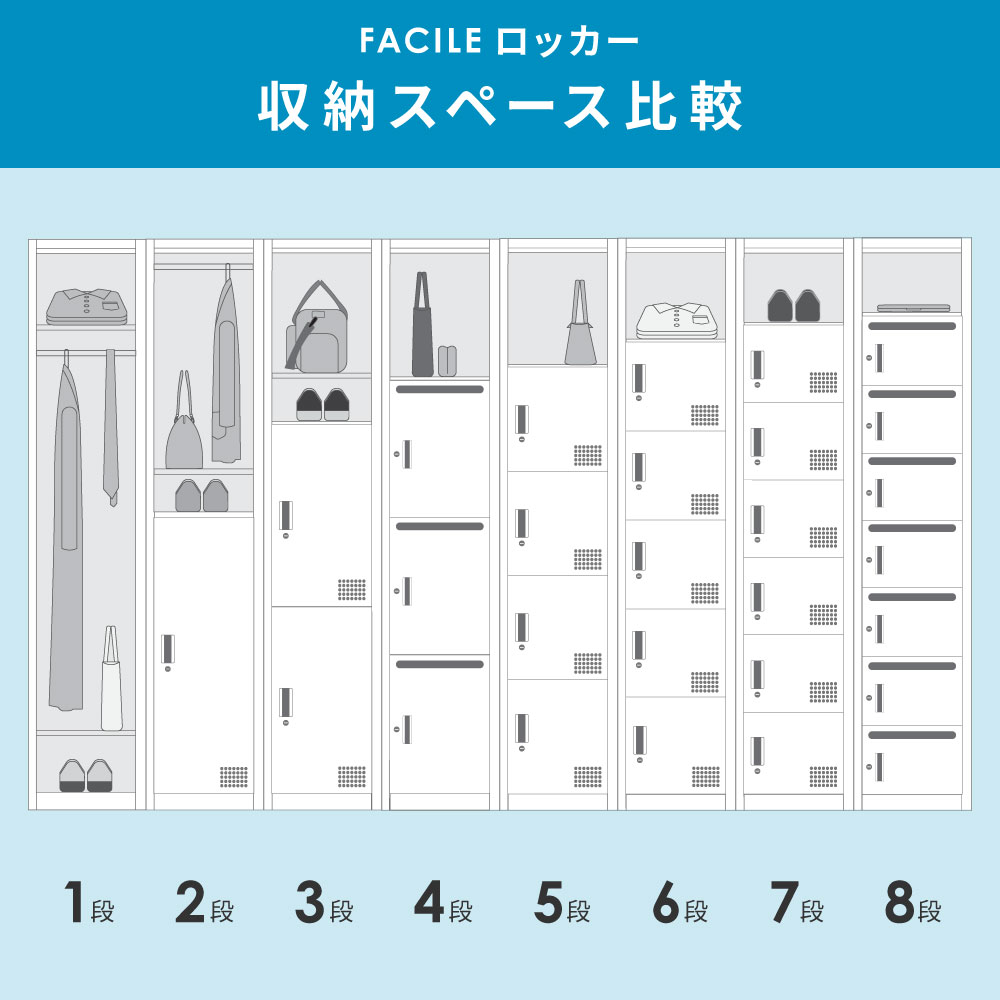 ロッカー 6人用 2列3段 ハイタイプ ダイヤル錠 DLK-BSD23HC-W