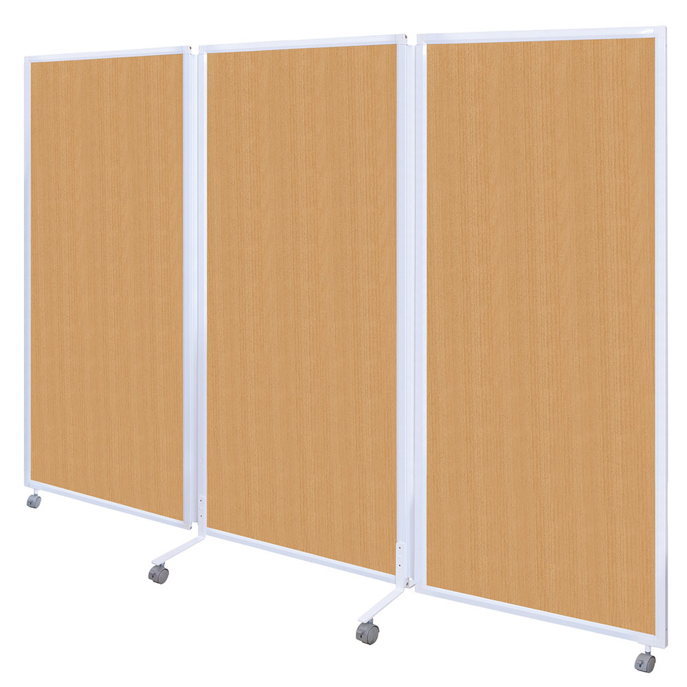 3連スクリーン 幅2784×奥行476×高さ1803mm キャスター脚 折りたたみ