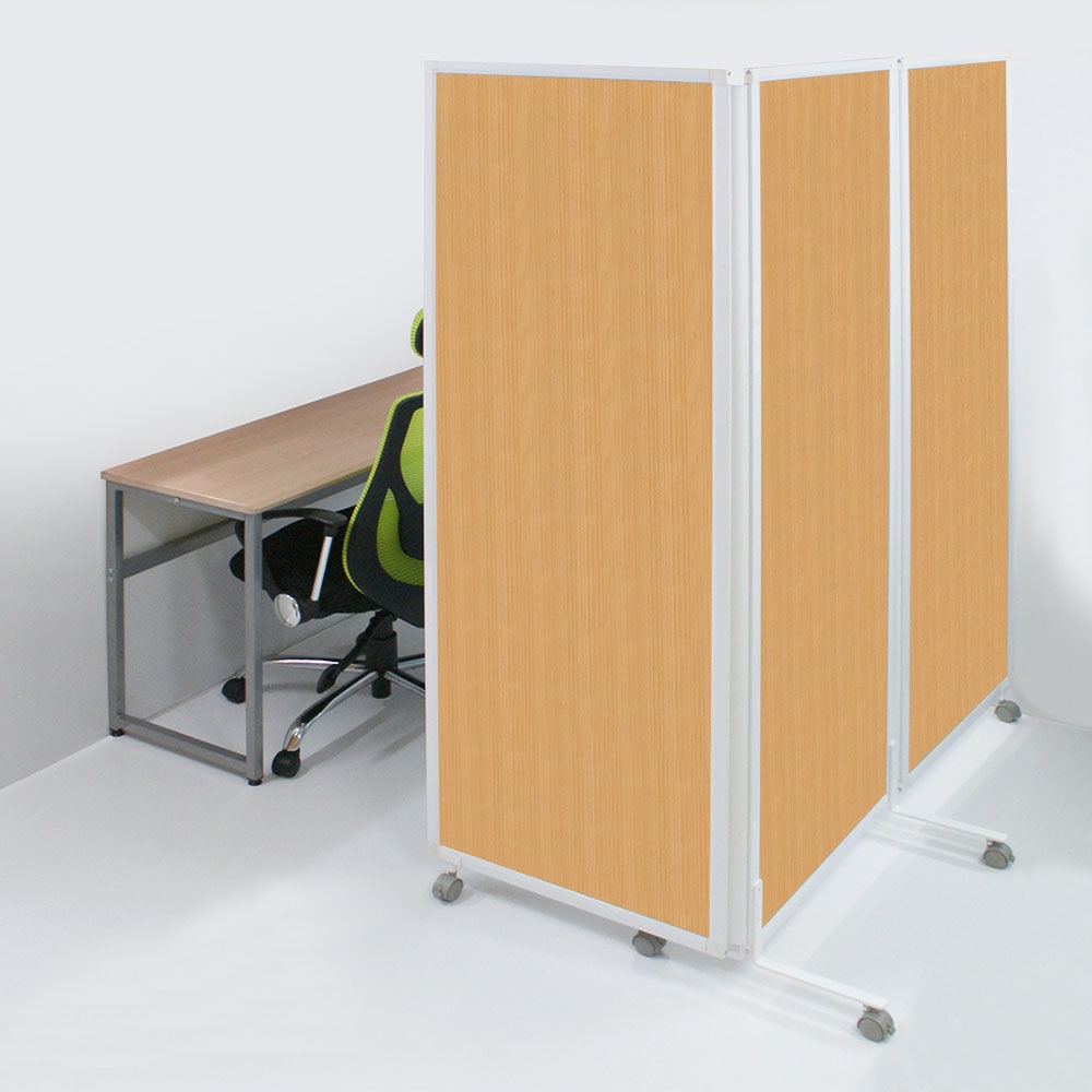 3連スクリーン 幅2784×奥行476×高さ1803mm キャスター脚 折りたたみ