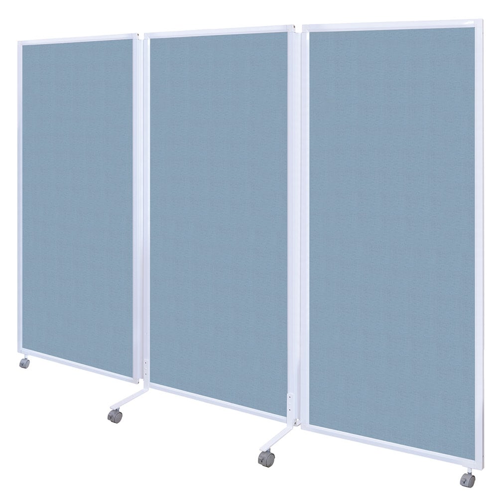 3連スクリーン 幅2784×奥行476×高さ1803mm キャスター脚 折りたたみ