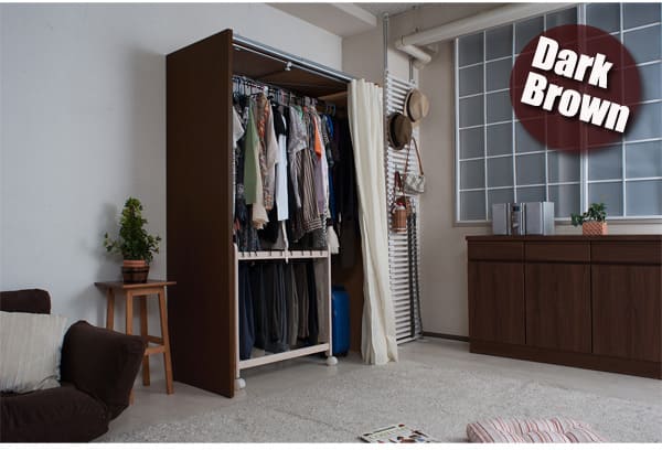 【新品】☆組立式　伸縮クローゼット ハンガー付きOK☆　(美品アウトレット) 横伸縮式 棚付き 2段クローゼットハンガー [ ホワイトウォッシュ