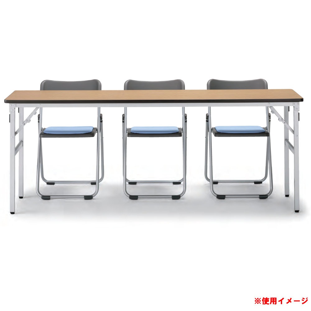 会議用テーブル 幅1800×奥行450mm 棚付き ソフトエッジタイプ