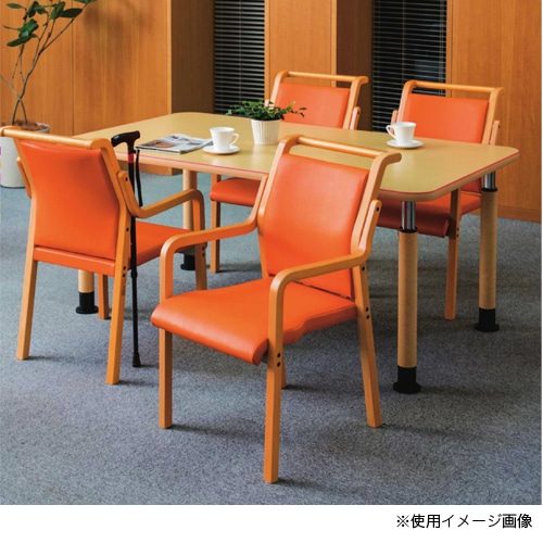 ダイニングチェア 介護椅子 肘付き 木製 布 FVM-8A（商品番号：hfvm-8a