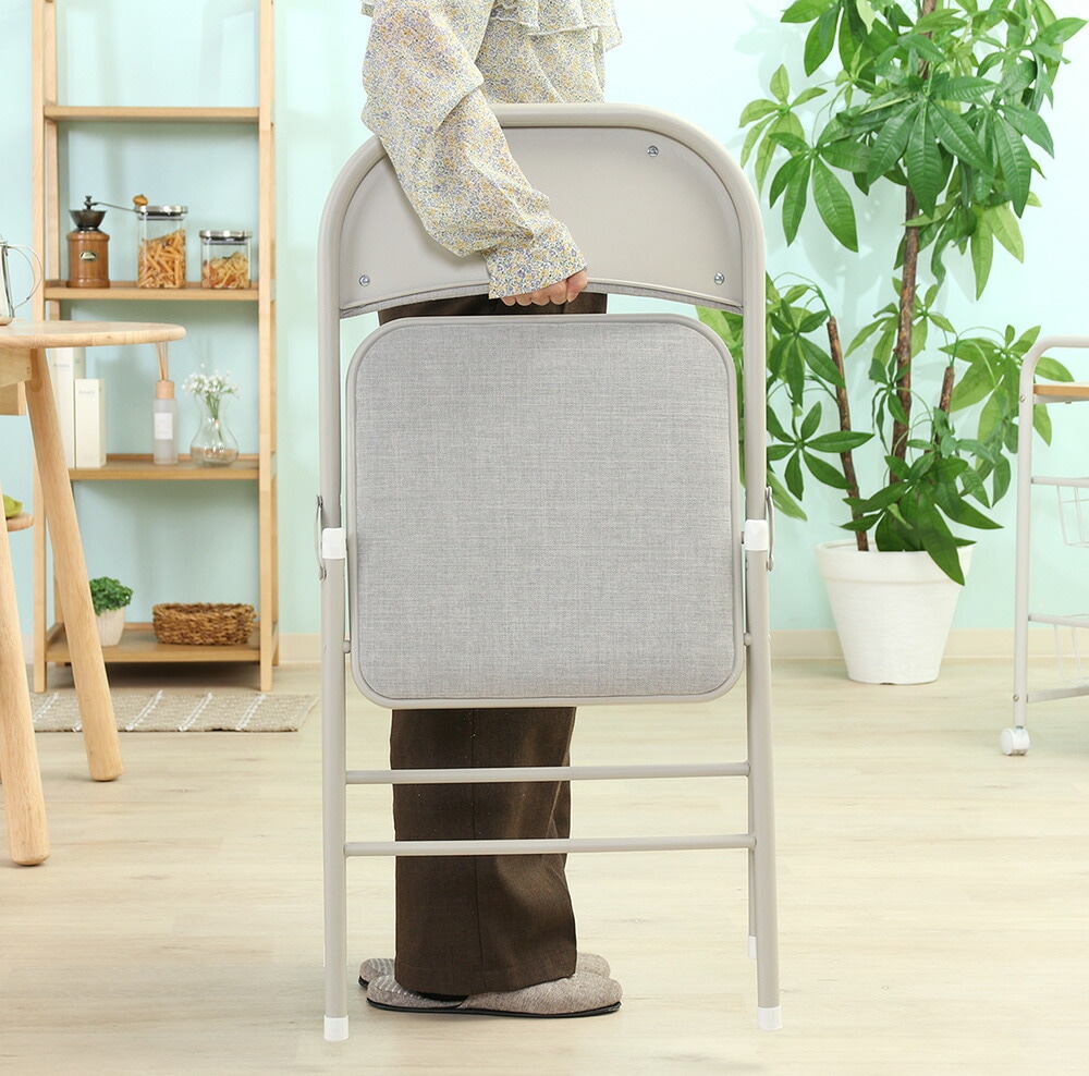 折りたたみチェア 2脚セット 不二貿易 クッション付き 折り畳み椅子