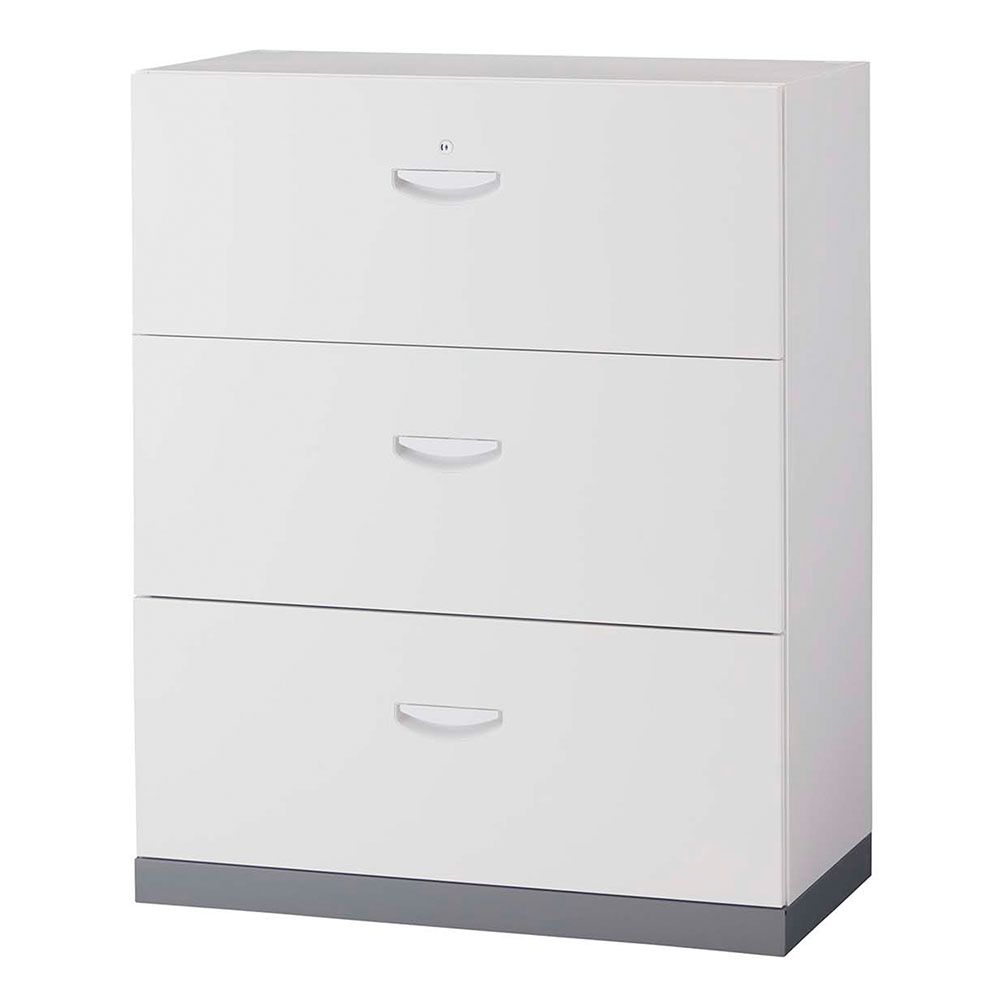 ラテラル書庫 ライオン事務器 レオ 3段 幅900×奥行450×高さ1110mm LEWB
