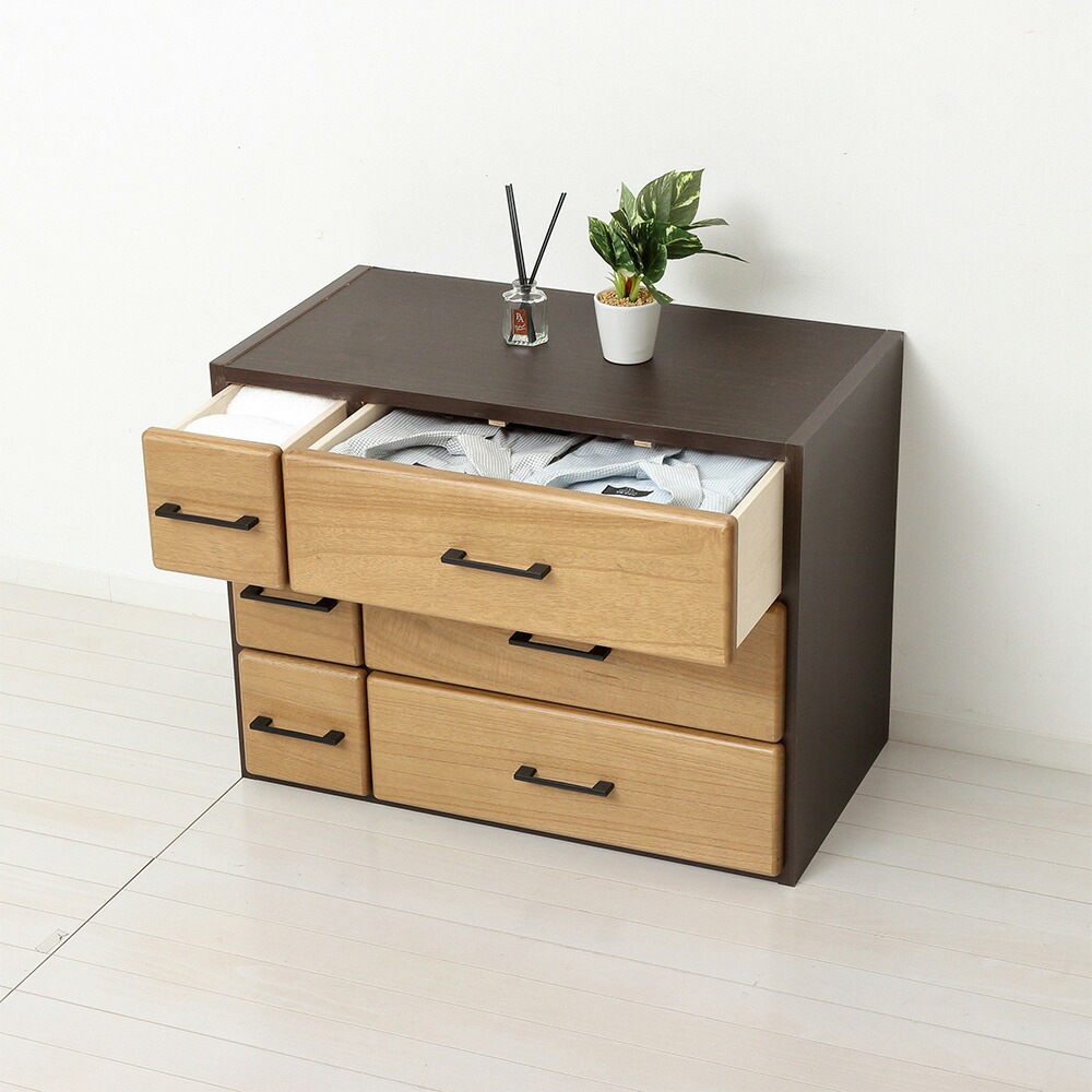 箪笥 和の趣 キャスター付き桐箪笥 5段 天然木 チェスト たんす キャスター