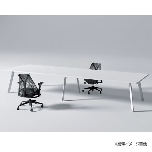 会議テーブル 角型 幅4000×奥行1200×高さ720mm 抗菌天板 ワイヤリング