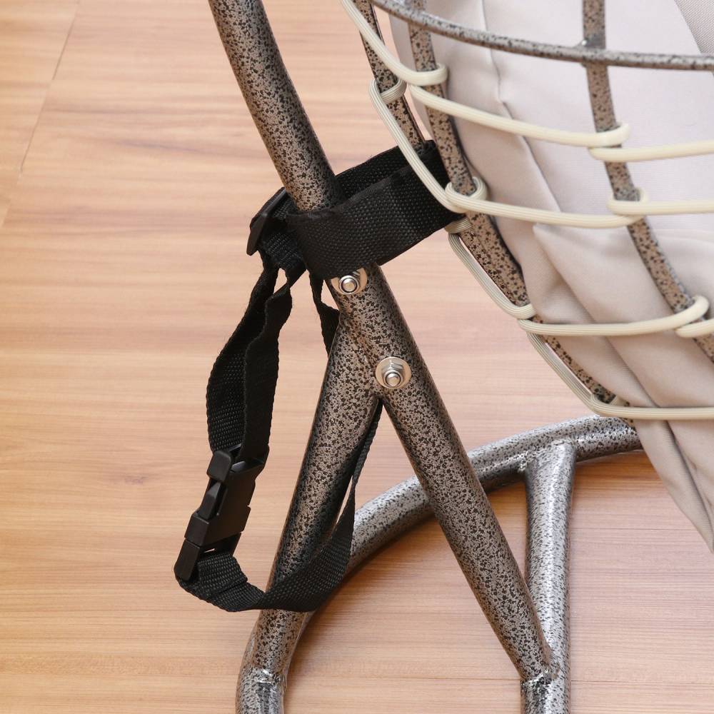 ペット用ハンギングチェア 半円 幅600×奥行615×高さ920mm グレー 吊り