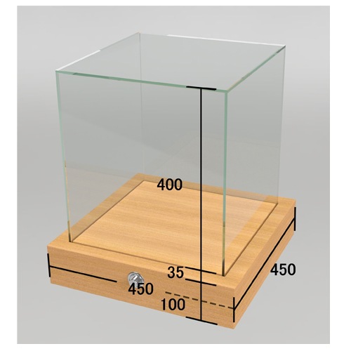 アクリルケース 卓上タイプ 幅450×奥行450×高さ500mm プッシュ錠付き
