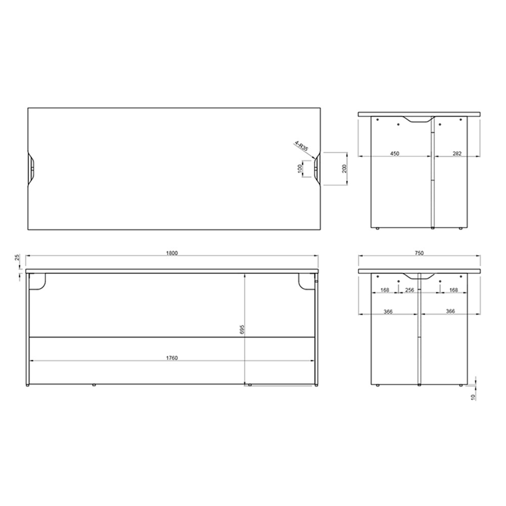 受付カウンター 幅1800×奥行750mm カウンター オフィスカウンター