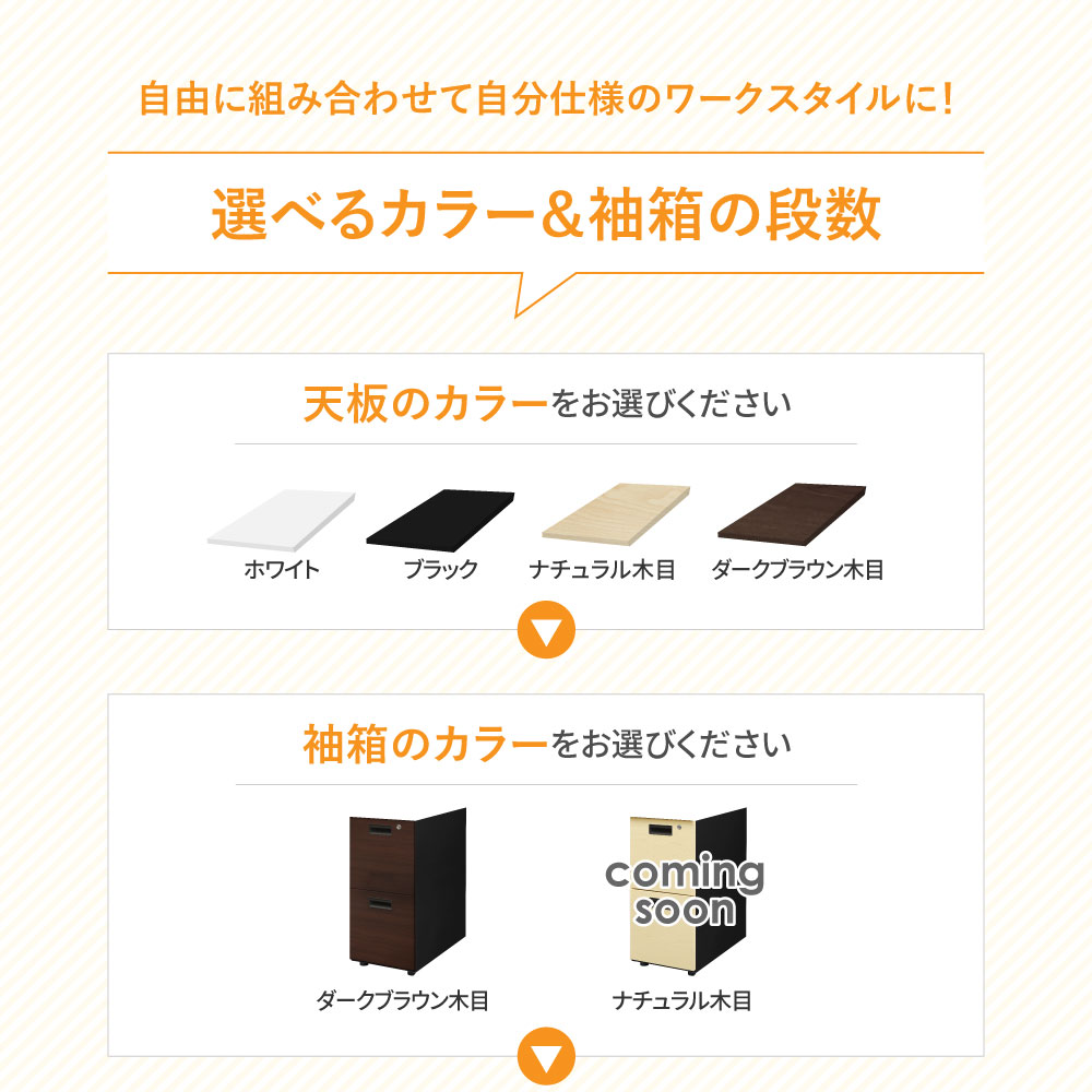 オフィスデスク 片袖机 本体ブラック 袖箱 木目 LKD-106B-C（商品番号