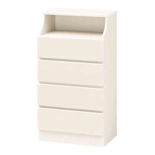 チェスト キャビネット 4段 タンス 収納棚 収納ラック ホワイト