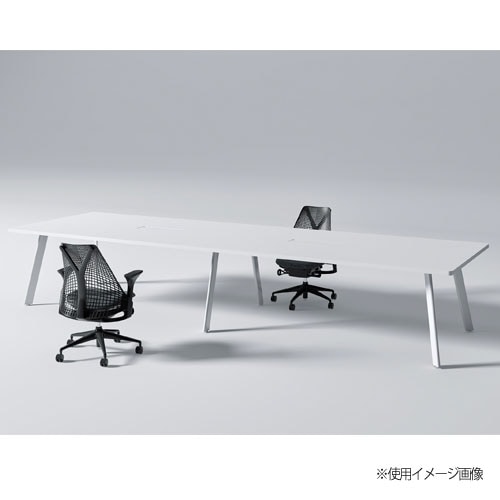 会議テーブル 角型 幅3200×奥行1200×高さ720mm 抗菌天板 ワイヤリング