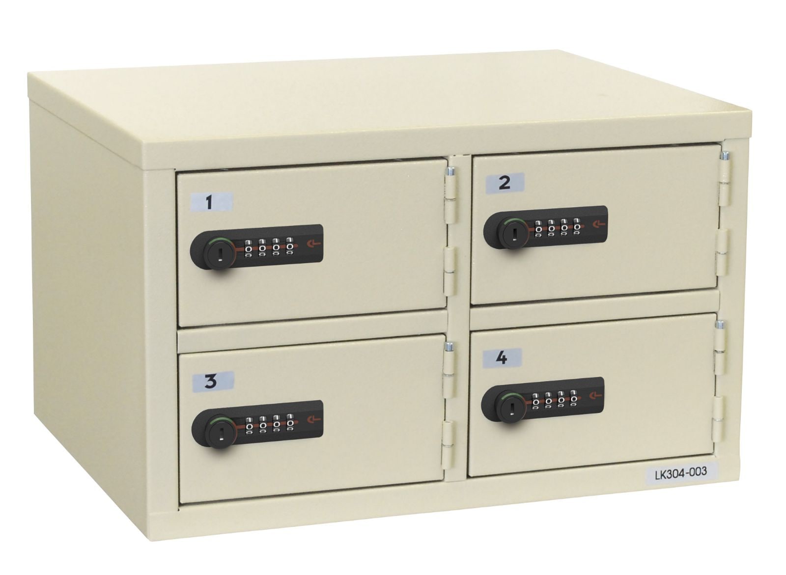 貴重品ロッカー エイコー 4人用 2列2段 ダイヤル式 LK-304（商品番号
