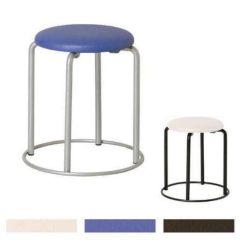 スツール リング付き 直径435×高さ470mm 合成皮革張り 背なしチェア RMS-345