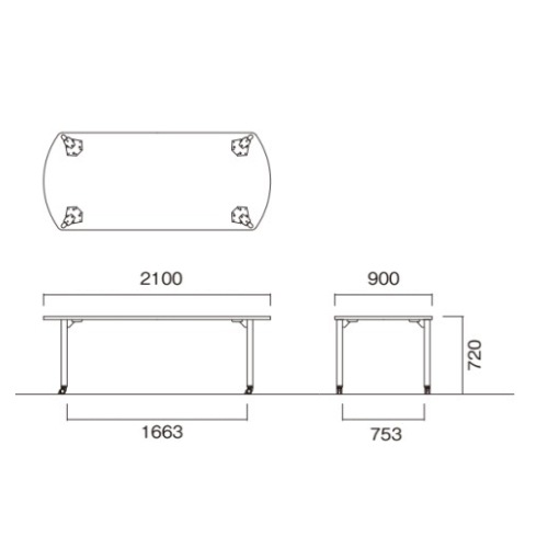 ں1ߎΎߎ5/1722 ѥơ֥ ܡȷ 2100߱750mm 㥹 MDL-2175BC