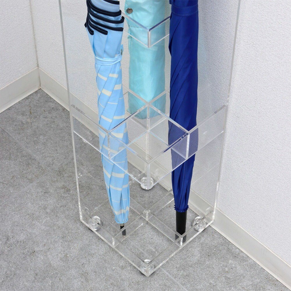 傘立て アジャスター付き 完成品 アクリル傘立て コンパクト傘立て
