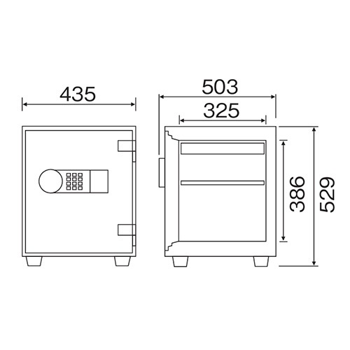 耐火金庫 40L テンキー 金庫 収納庫 ZE52-1（商品番号：ds-ze52-1）の