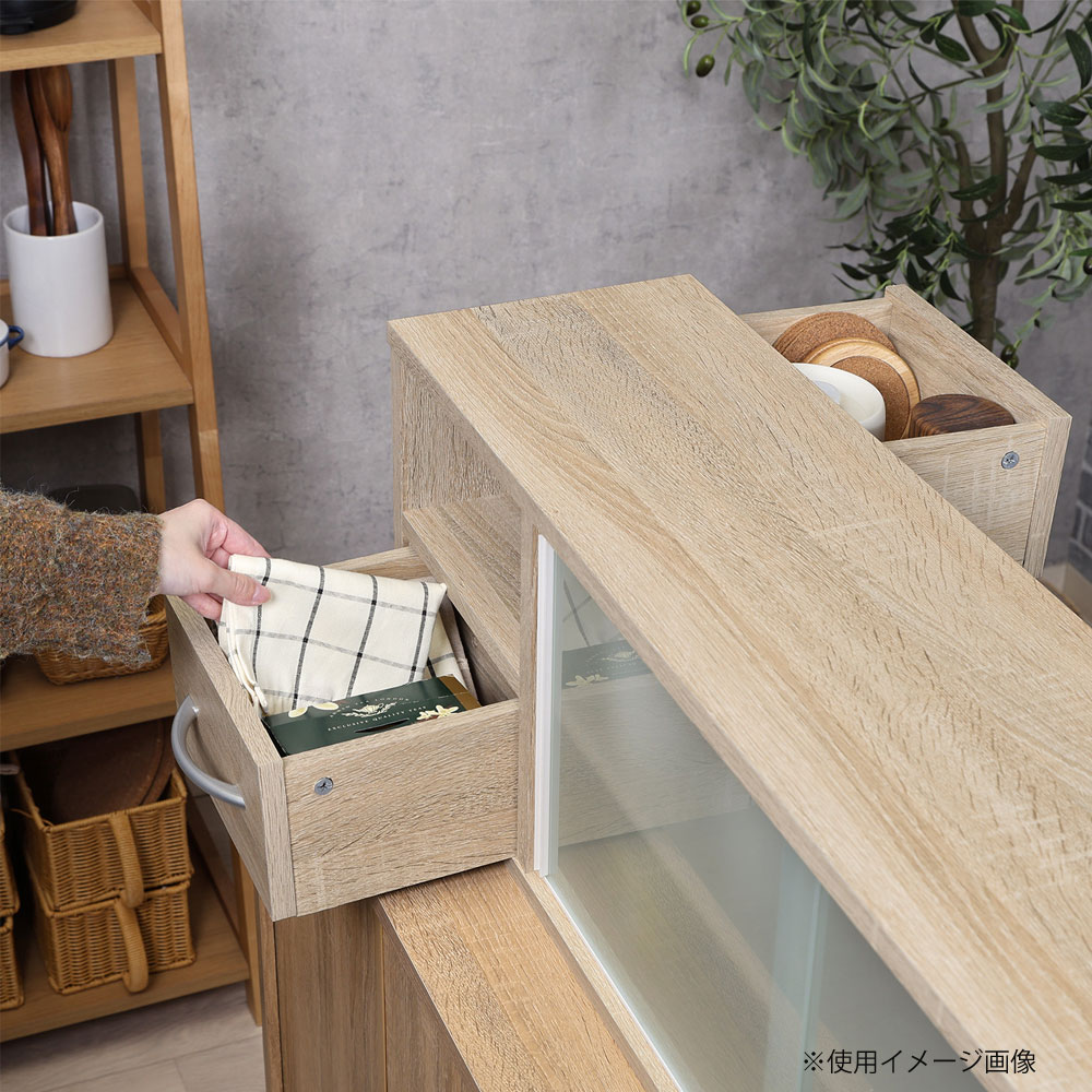 カウンター上収納ラック 幅900×奥行265×高さ290mm オーク オーク