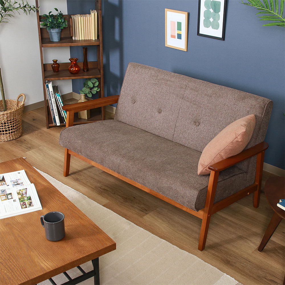 ファブリックソファ 2人掛け 肘付き リビングソファ 73763-73764（商品