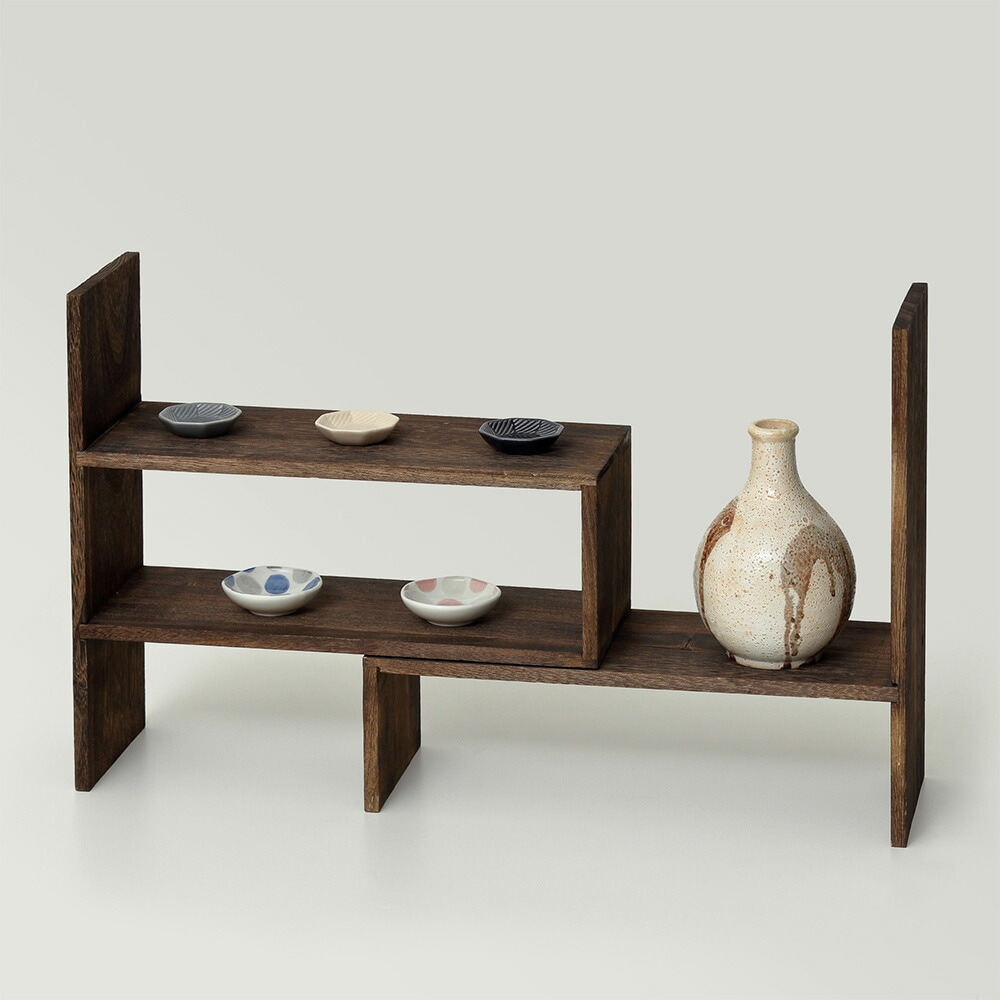 ディスプレイラック クロシオ 木製 収納 コーナーラック 64855（商品