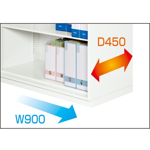 スチールキャビネット 両開き書庫 鍵付き 幅900×奥行450×高さ1720mm