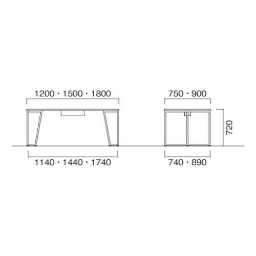 会議テーブル 長方形 幅1800×奥行900×高さ720mm 4本脚 アジャスタータイプ 角型 MDL-1890K アルミダイキャストジョイント 会議用テーブル NISHIKI ニシキ工業 : 会議テーブル 幅1800×奥行900×高さ720cm ウォールナット