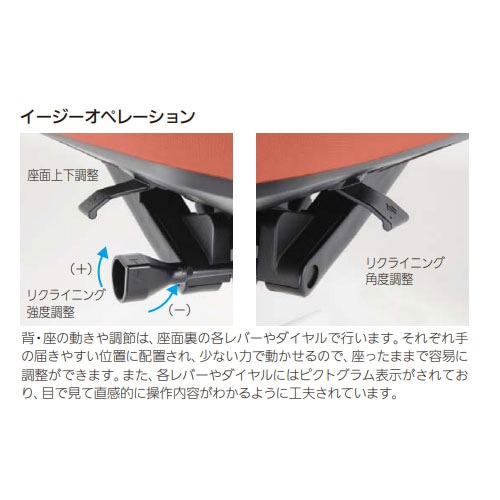 内田洋行 クレネ オフィスチェア ミドルバック ブラックシェル 5-377