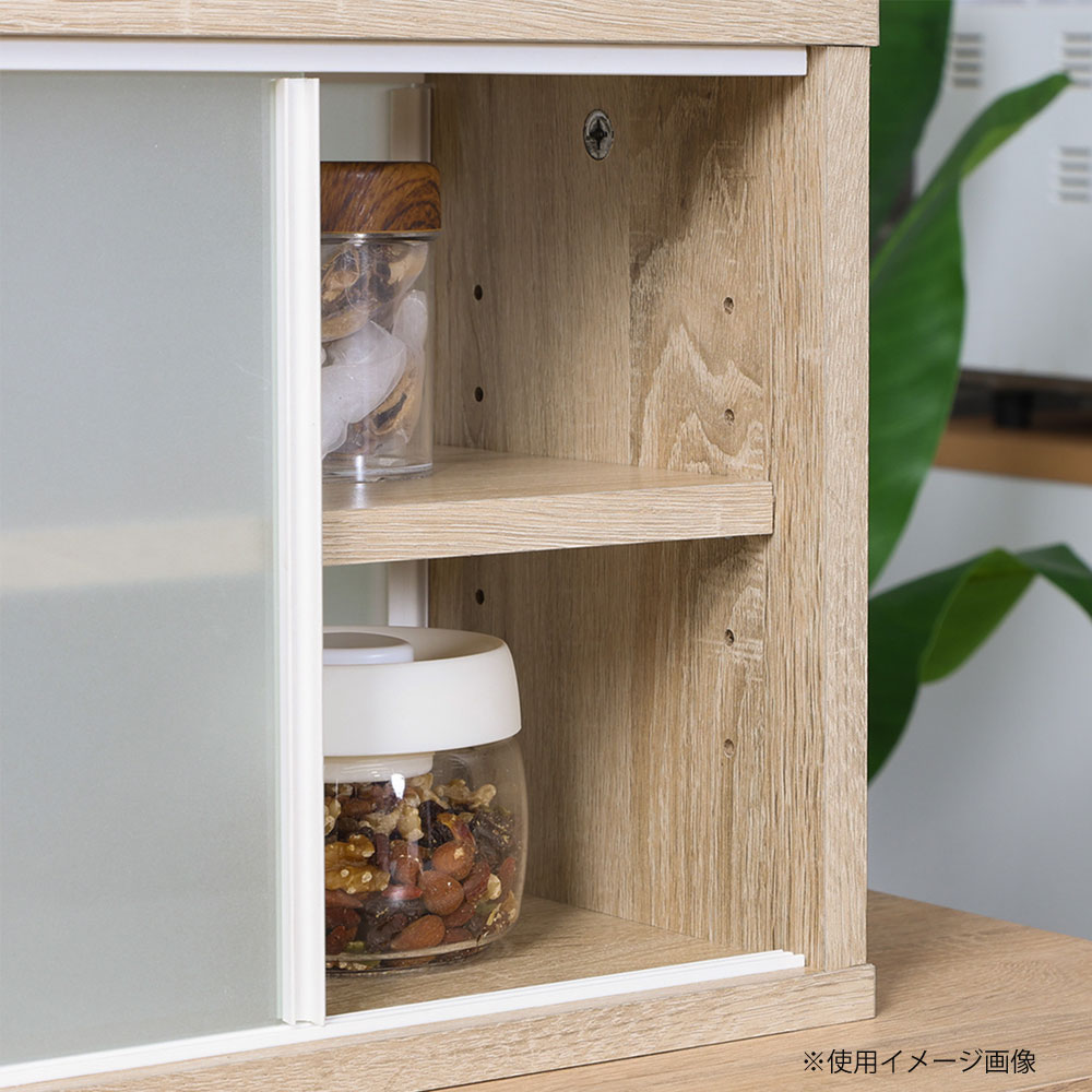 カウンター上収納ラック 幅1200×奥行265×高さ290mm オーク オーク