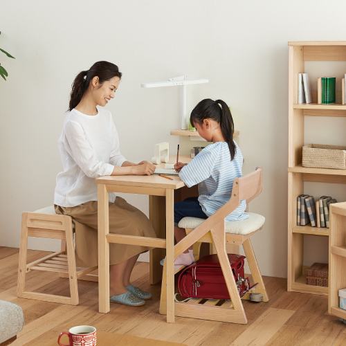 学習椅子 布張り 幅434×奥行495~576×高さ765mm 学習チェア 木製チェア
