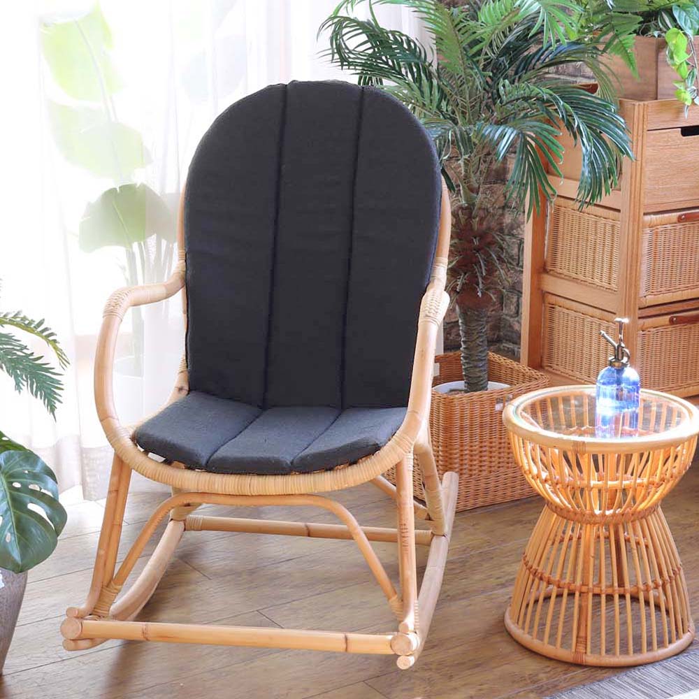 パーソナルチェア ラタン 肘付き ロッキングチェア リラックスチェア