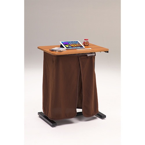 サイドテーブル 昇降テーブル パネルヒーター ブランケット付き 簡易こたつ 高さ調節 ガス圧昇降 作業台 ミニデスク コンセント付き 2口 幅70cm パネルヒーター付き 昇降テーブル LKCD-7045