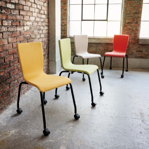 ミーティングチェア 布張り キャスター付き 肘なし オフィスチェア TIF