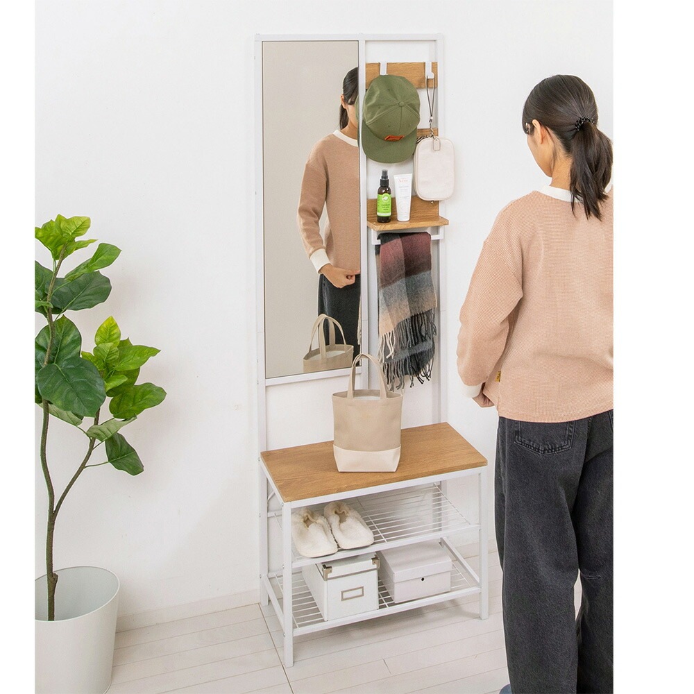 最終価格　希少　木製ハンガーラック　ミラー、キャスター付　最高級胴引　162cm 楽天市場】【送料無料】 ハンガーラック ミラー付き キャスター付き 幅