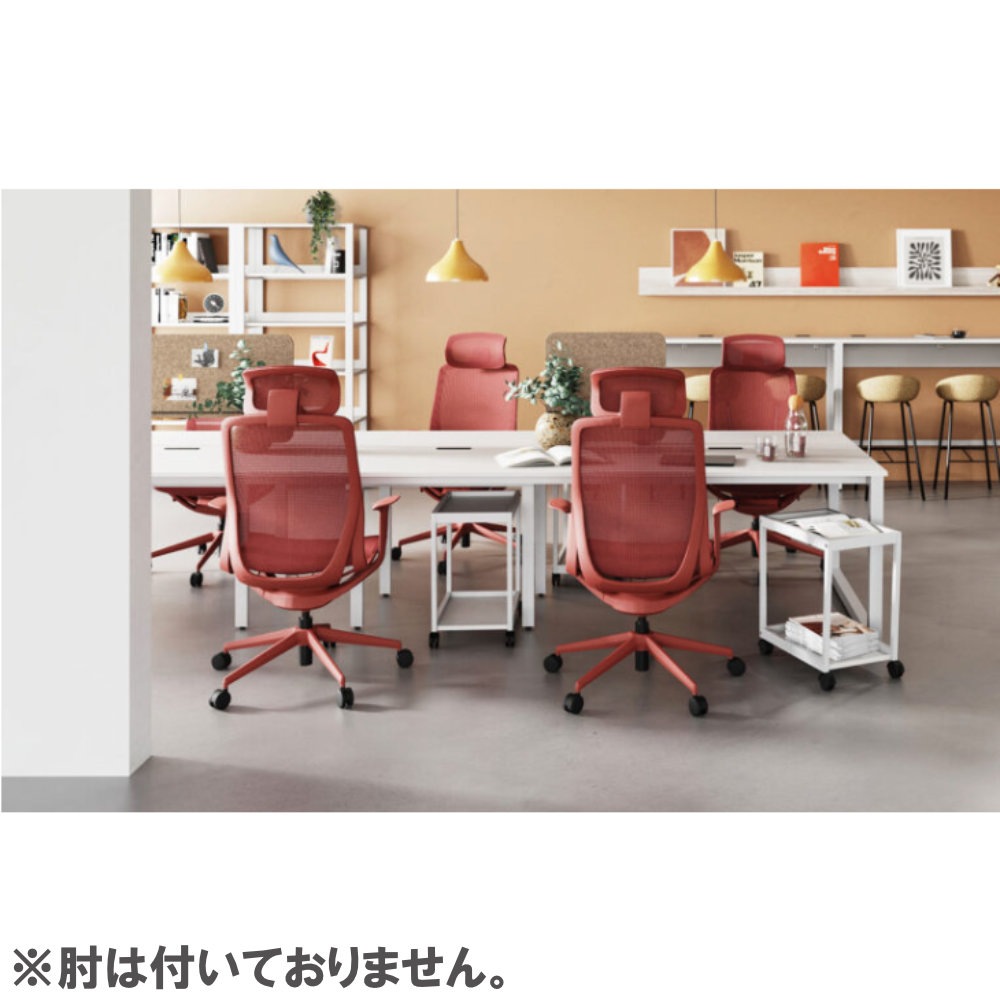 オフィスチェア 肘なし ヘッドレスト付き デスクチェア パソコンチェア