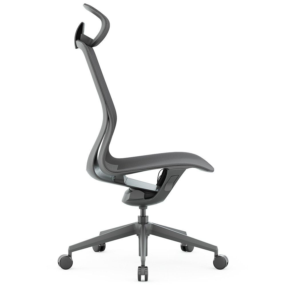 オフィスチェア 肘なし ヘッドレスト付き デスクチェア パソコンチェア
