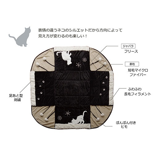 こたつ布団 イケヒコ 猫柄 正方形 175×175cm JNR175175（商品