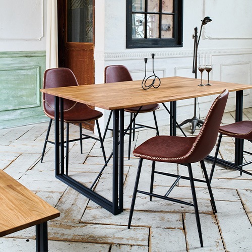 ダイニングチェア 肘なし レザー スチール デザイナーズチェア