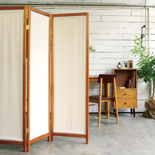 衝立 間仕切り 和風 布 折りたたみ 3連 幅440×高さ1500mm HT-3（商品