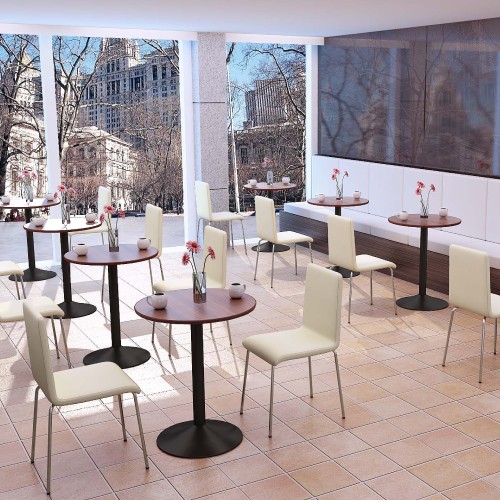 カフェテーブル 幅60×奥行60×高さ72cm スチール脚 ブラック