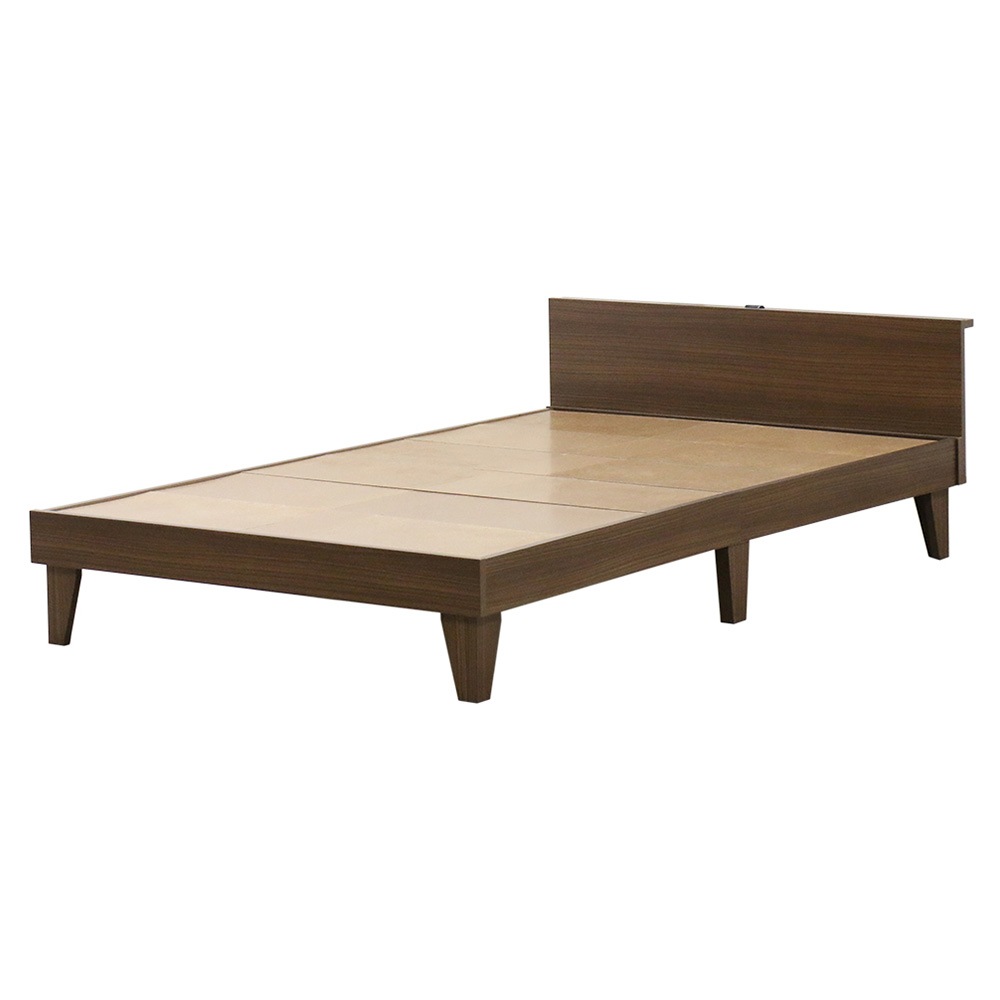 ベッドフレーム ダブル ヘッドボード付き 木製 ダブルベッド E379-001