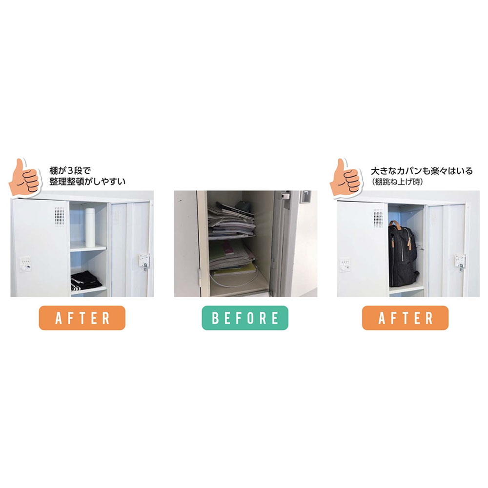 スチールロッカー 3列3段 9人用 高さ1790mm 南京錠用引手タイプ USL