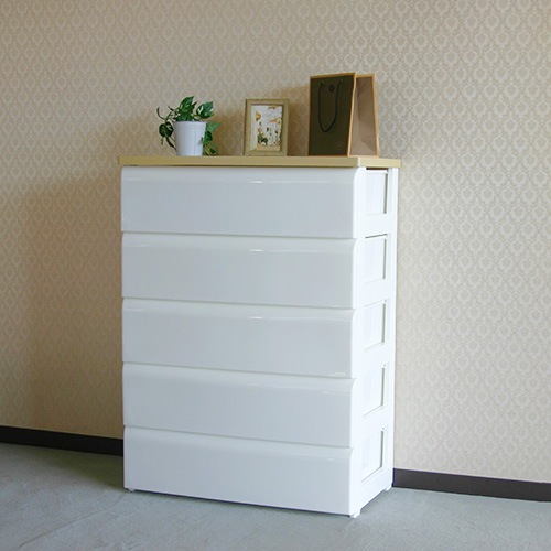 チェスト 5段 幅74cm ワイド 収納ボックス 4907556-187864（商品番号