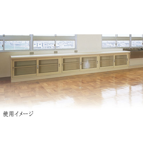 木製ガラス引戸キャビネット キャビネット ローキャビネット 引き戸タイプ オーク材 ガラス