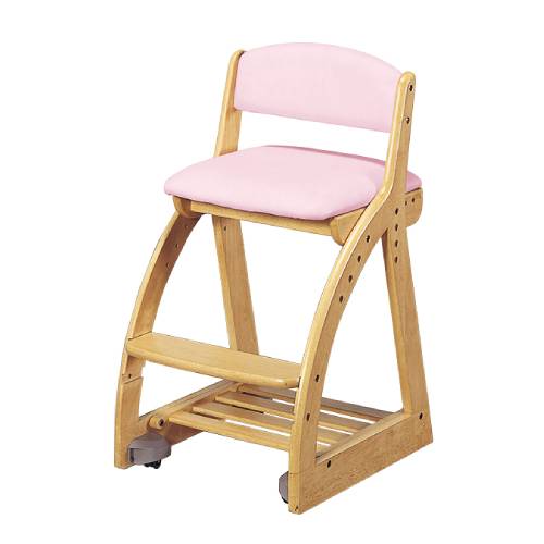 学習椅子 PVCレザー 幅413×奥行495~545×高さ750mm 学習チェア 木製